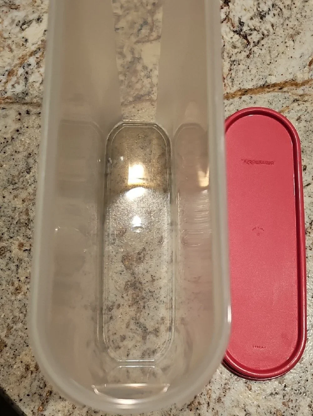 Tupperware Translucent Food Storage Containers with Pink Lids - Set of 3